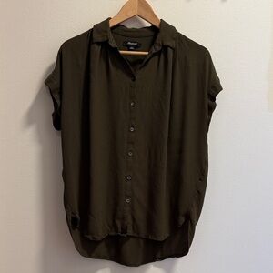 Madewell Olive Green Shirt with Button Detail